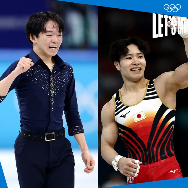 体操岡選手と鍵山優真の写真が組み合わせられた画像