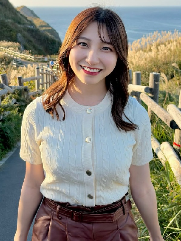 竹井愛乃がニットの服を着ている画像