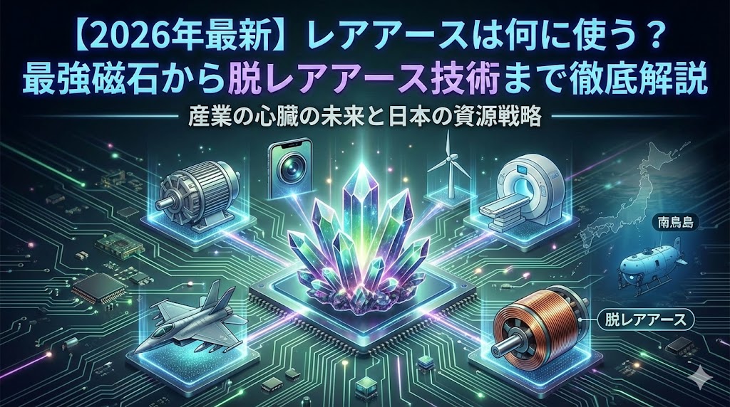 【2026年最新】レアアースは何に使う？最強磁石から脱レアアース技術まで徹底解説