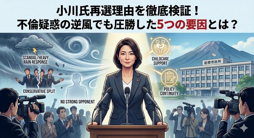 小川氏再選理由を徹底検証！不倫疑惑の逆風でも圧勝した5つの要因とは？