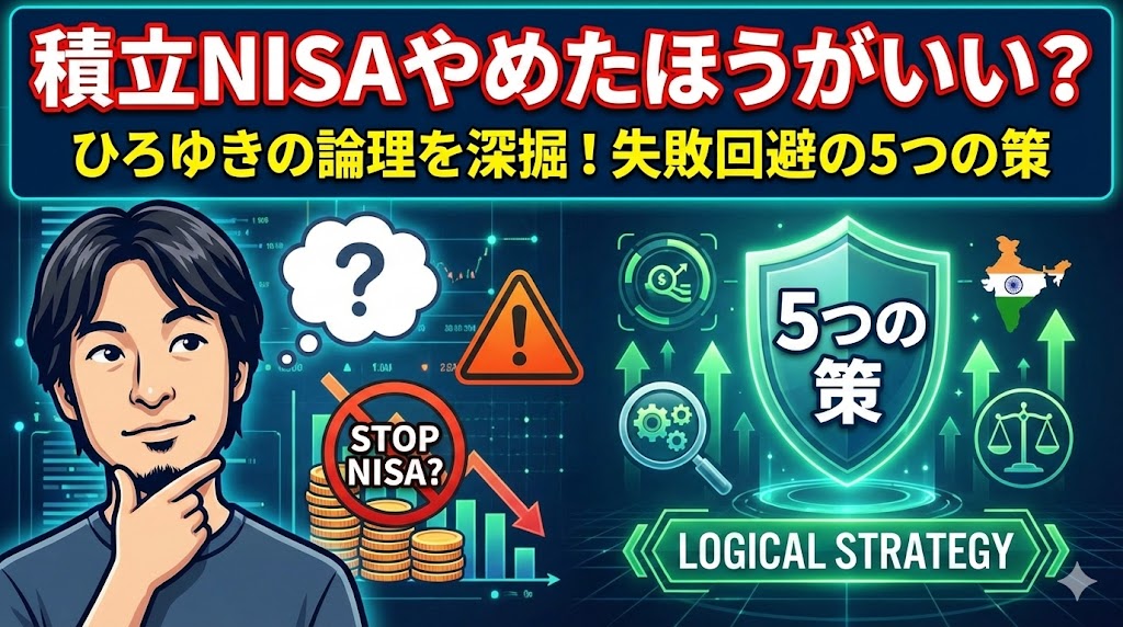 「積立 nisa やめた ほうが いい ひろゆき」の論理を深掘!失敗を回避する5つの策